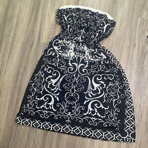 NWT Christina Love Sleeveless Black White Whimsical Dress With Rhinestones Small